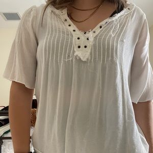 Cute white bohemian top